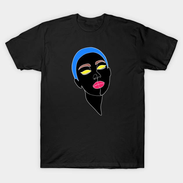 Woman face in minimalist style T-Shirt by WarmJuly